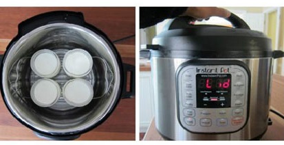 Bước 2 bật nồi cơm điện ở chế độ giữ ấm để ủ sữa chua