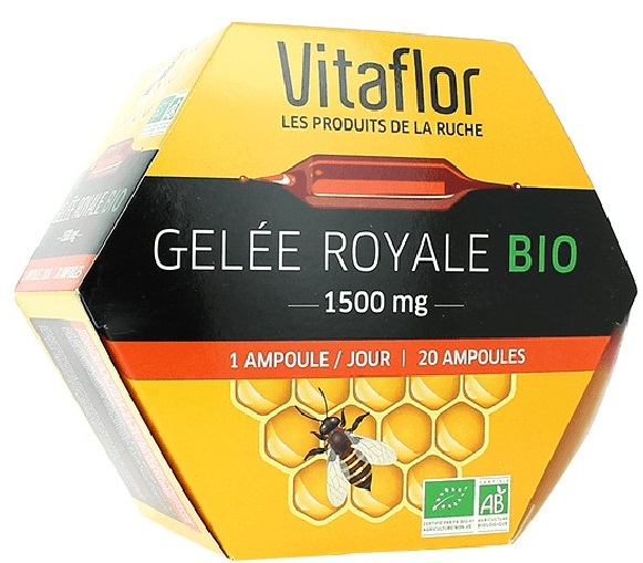 Sữa ong chúa Gelée Royal Vitaflor Bio 1500mg 20 ống của Pháp