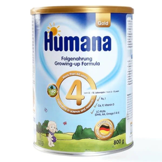 Sữa mát Đức Humana Gold 4 bổ sung Prebiotics GOS hỗ trợ hệ tiêu hóa