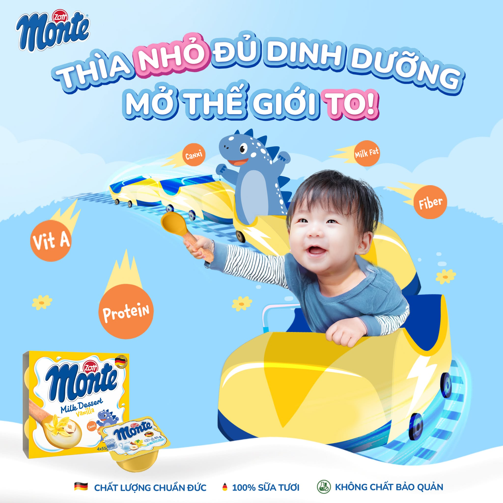 Đáp án trẻ 6 tháng ăn được váng sữa Monte chưa là được